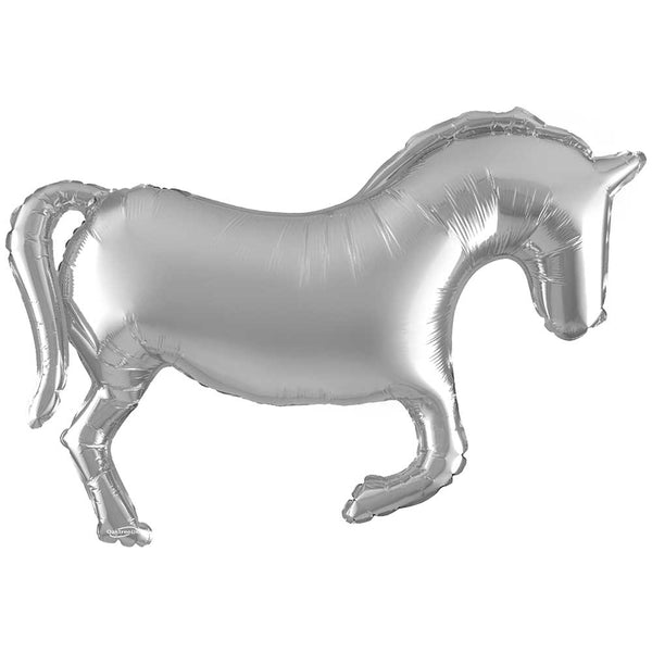 35 inch HORSE SOLID COLOR SILVER METALLIC