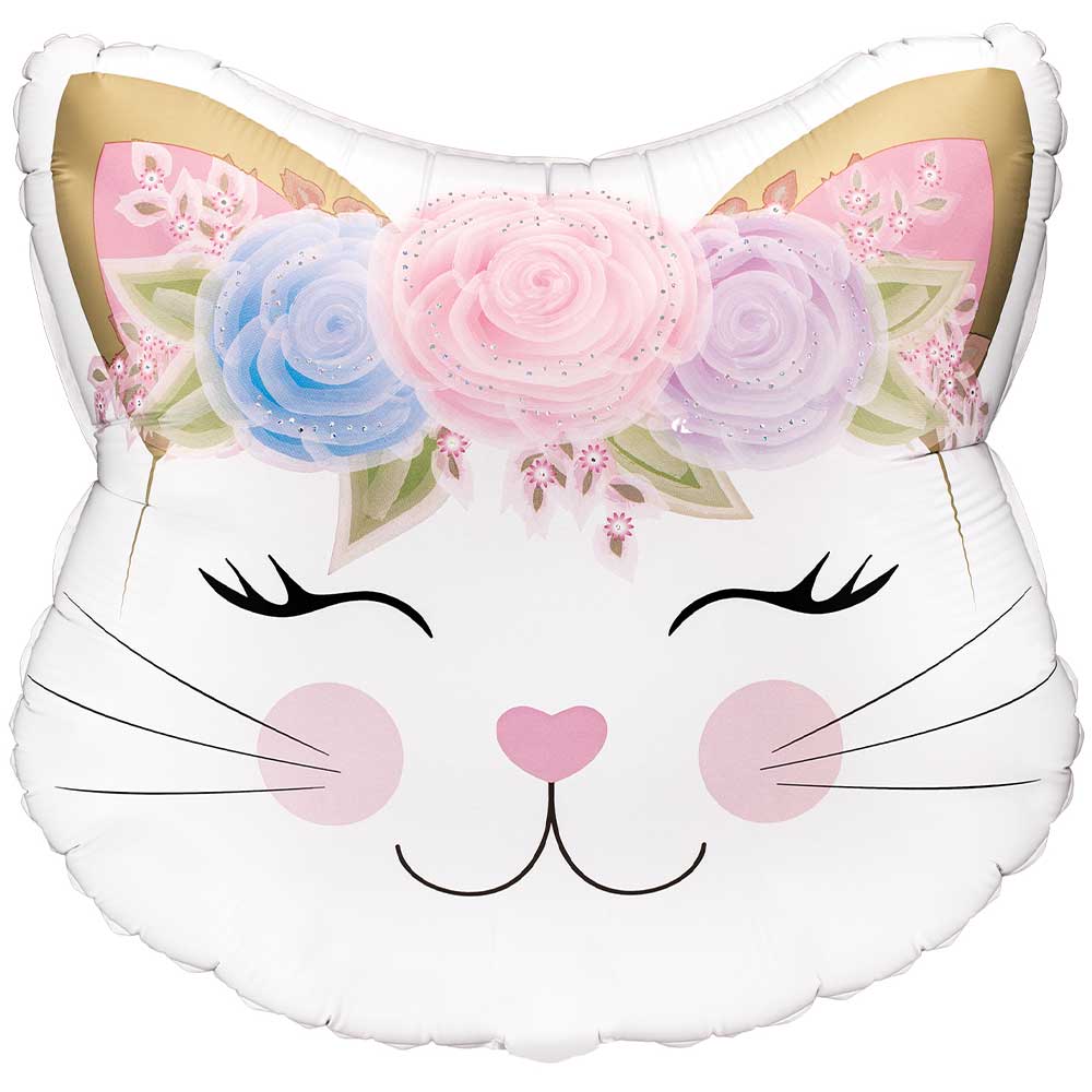 22 inch FLORAL KITTEN HOLOGRAPHIC