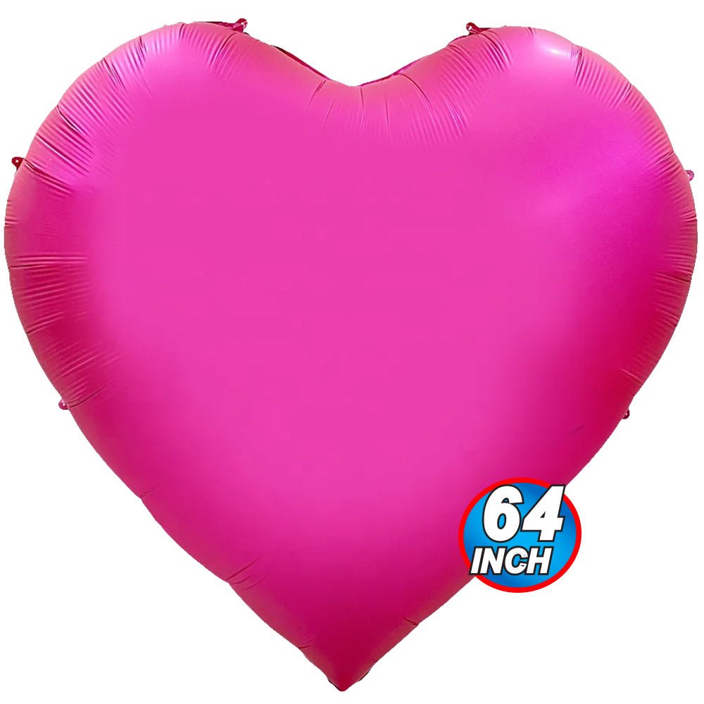 64 inch GIANT PERSON SIZE HEART - HOT PINK