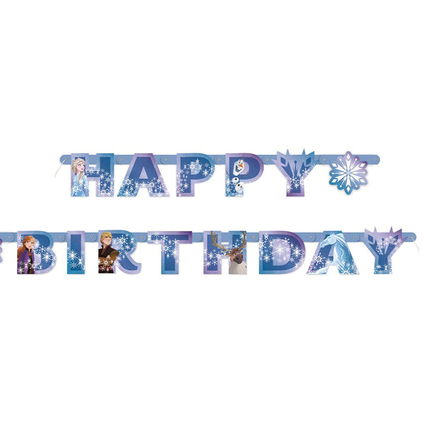 6.5 foot FROZEN HAPPY BIRTHDAY JOINTED BANNER - LA Balloons