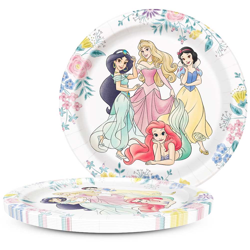 7 inch DISNEY PRINCESS ROUND DESSERT PLATES (8 PK)