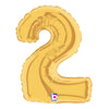 7 inch NUMBER 2 - GOLD MEGALOON - LA Balloons