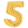 7 inch NUMBER 5 - GOLD MEGALOON - LA Balloons