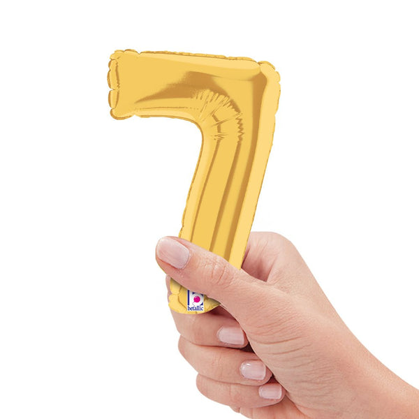 7 inch NUMBER 7 - GOLD MEGALOON - LA Balloons