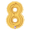 7 inch NUMBER 8 - GOLD MEGALOON - LA Balloons