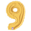 7 inch NUMBER 9 - GOLD MEGALOON - LA Balloons