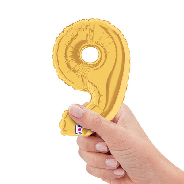 7 inch NUMBER 9 - GOLD MEGALOON - LA Balloons
