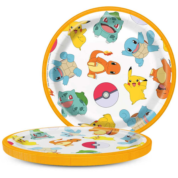 7 inch POKEMON ROUND DESSERT PLATES (8 PK) - LA Balloons