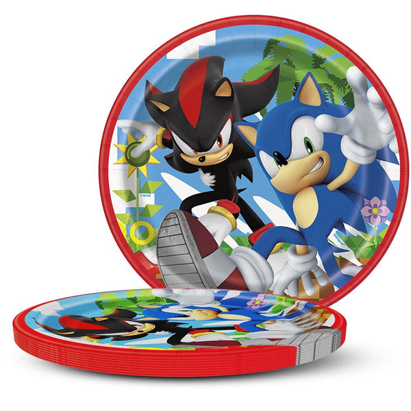 7 inch SONIC THE HEDGEHOG ROUND DESSERT PLATES (8 PK) - LA Balloons