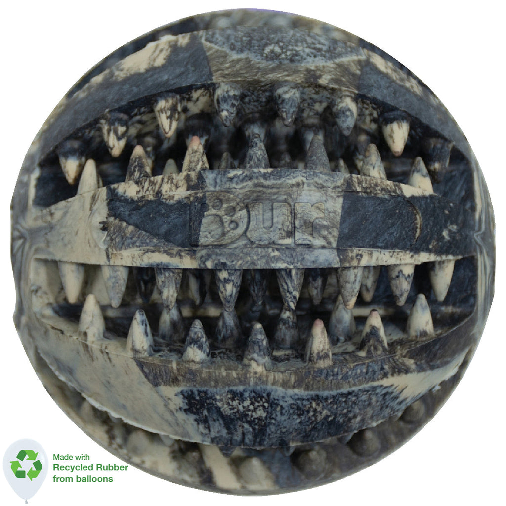 DUR DOG TOYS - MEDIUM BALL IN BLACK & WHITE - CREATED FROM RECYCLED BALLOONS