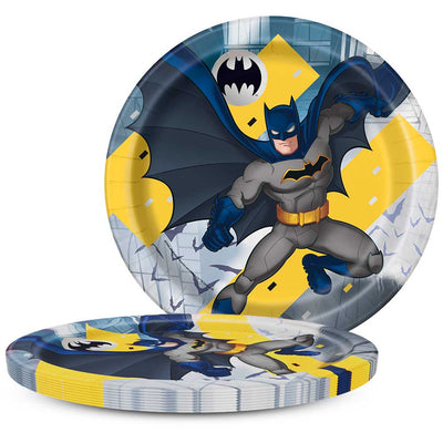 Unique 9 inch BATMAN ROUND DINNER PLATES (8 PK) Plates 77515-UN
