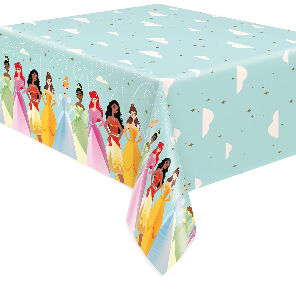 DISNEY PRINCESS RECTANGULAR PLASTIC TABLE COVER 54 inch X 84 inch
