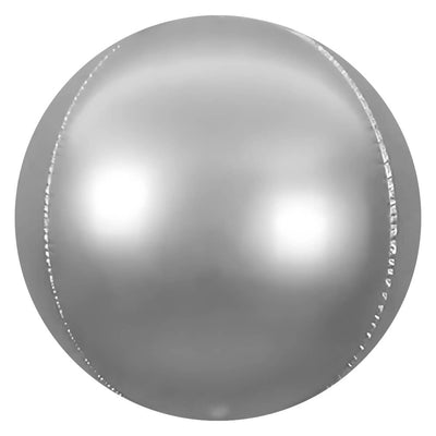 Party Brands 3D SPHERE - SATIN SILVER Foil Balloon