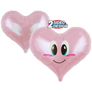 Ibrex 14 inch JELLY HEART - SMILE ANGEL PINK Foil Balloon 803876-PB-P