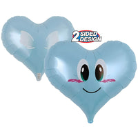 Ibrex 14 inch JELLY HEART - SMILE ANGEL BLUE Foil Balloon 803879-PB-P