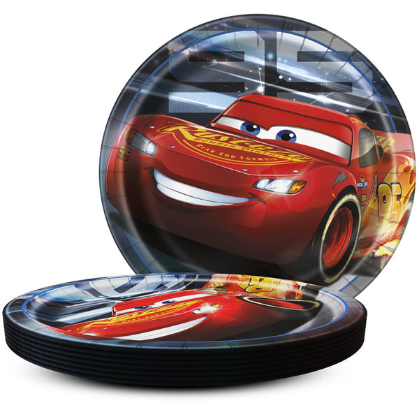 9 inch CARS ROUND DINNER PLATES (8 PK) - LA Balloons