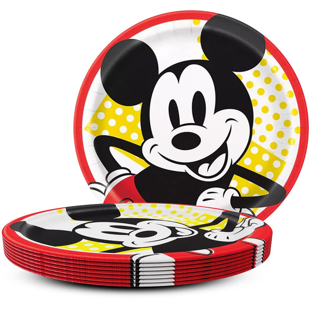 9 inch MICKEY MOUSE ROUND DINNER PLATES (8 PK)