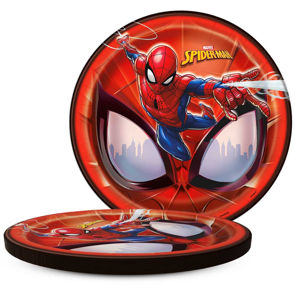 9 inch SPIDER-MAN ROUND DINNER PLATES (8 PK)