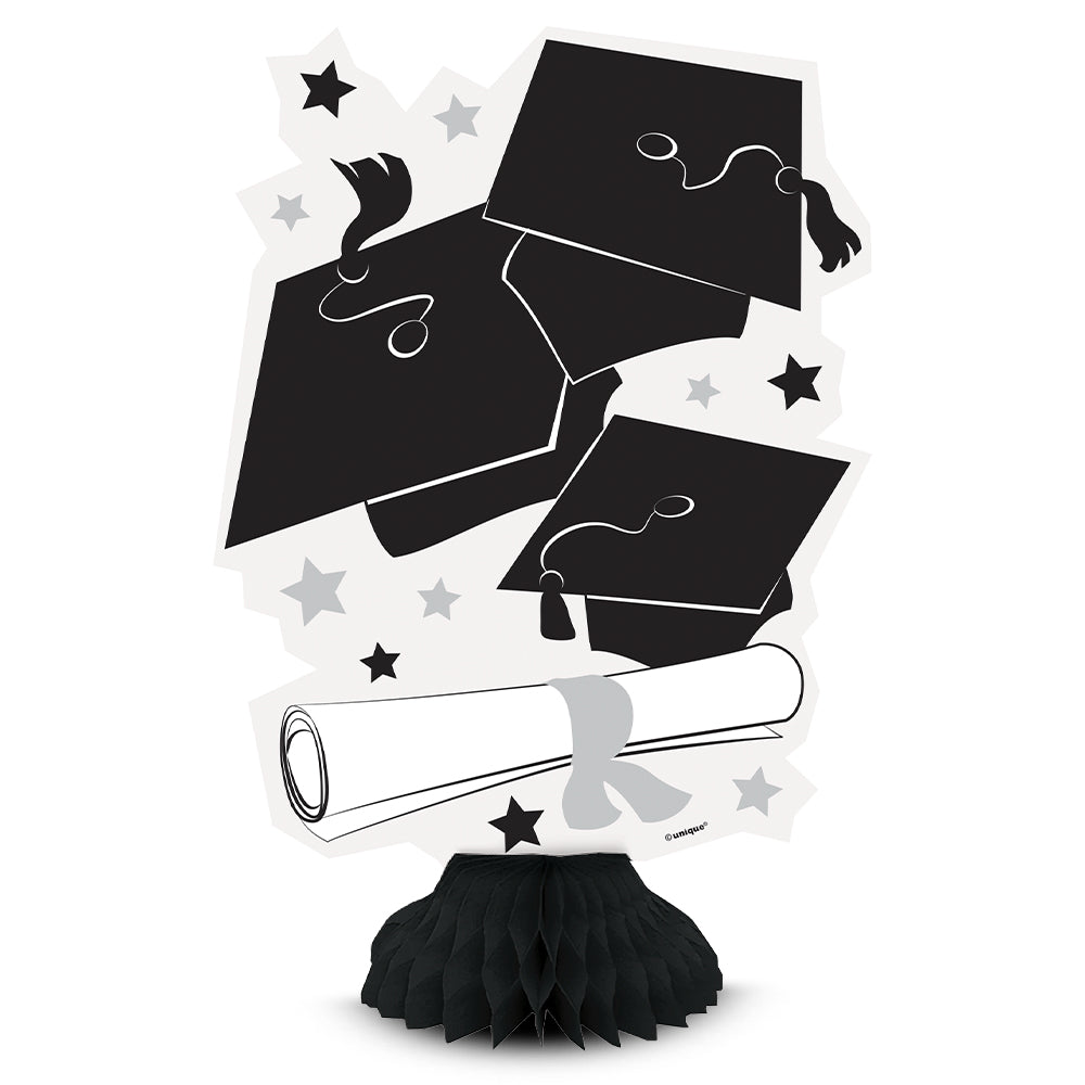 8 inch GRAD HONEYCOMB DECORATIONS (3 PK)