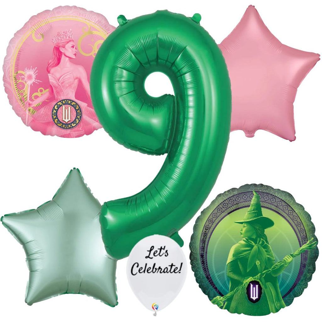 Wicked Elphaba and Glinda Foil Balloon Bouquet 9th Birthday
