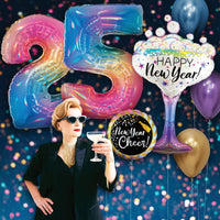 Betallic 37 inch OPAL NEW YEAR CHAMPAGNE GLASS Foil Balloon