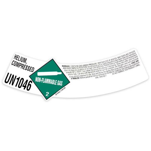 Silver Rainbow HELIUM SHOULDER LABEL - UN1046 Cylinder Accessories
