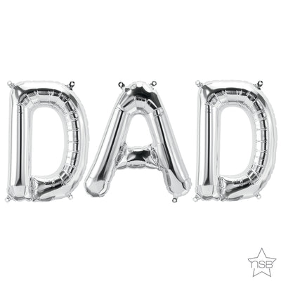 Northstar 16 inch DAD NORTHSTAR LETTERS KIT - SILVER (AIR-FILL ONLY) Foil Balloon KT-400038-N
