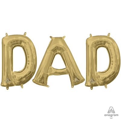 Anagram 16 inch DAD ANAGRAM LETTERS KIT - WHITE GOLD (AIR-FILL ONLY) Foil Balloon KT-400043-A