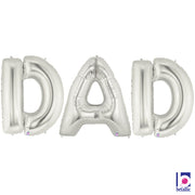 Betallic 40 inch "DAD" LETTERS - MEGALOON - SILVER Foil Balloon KT-400049-B