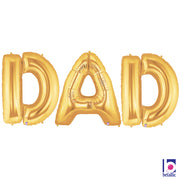 Betallic 40 inch "DAD" LETTERS - MEGALOON - GOLD Foil Balloon KT-400050-B