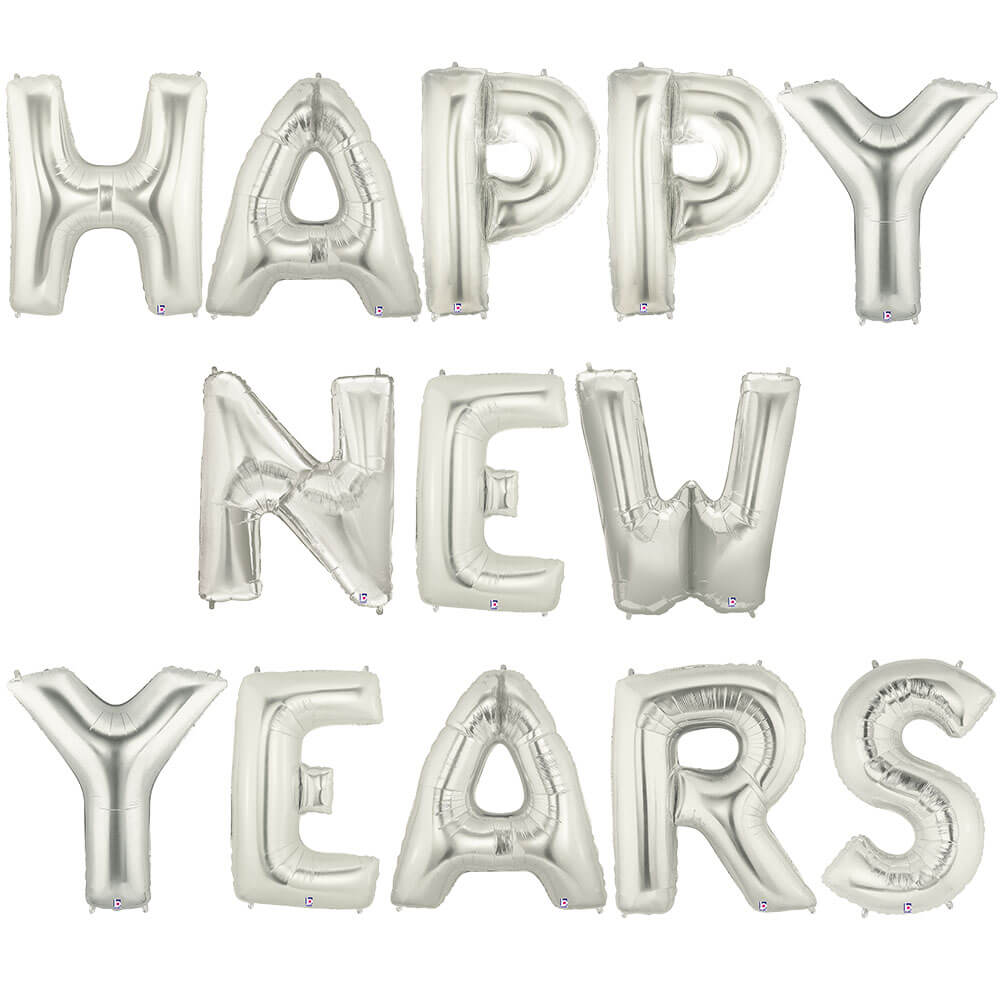 Betallic 40 inch HAPPY NEW YEAR - MEGALOON LETTERS KIT Foil Balloon KT-400632-B-P