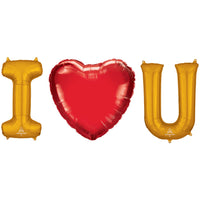 Anagram 34 inch I (HEART) U - ANAGRAM LETTERS KIT Foil Balloon KT-400676-A-P