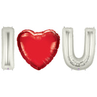 Betallic 40 inch I (HEART) U - MEGALOON LETTERS KIT Foil Balloon KT-400678-B-P