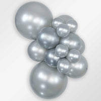 Sempertex 18 inch SEMPERTEX METALLIC SILVER Latex Balloons 55067-B