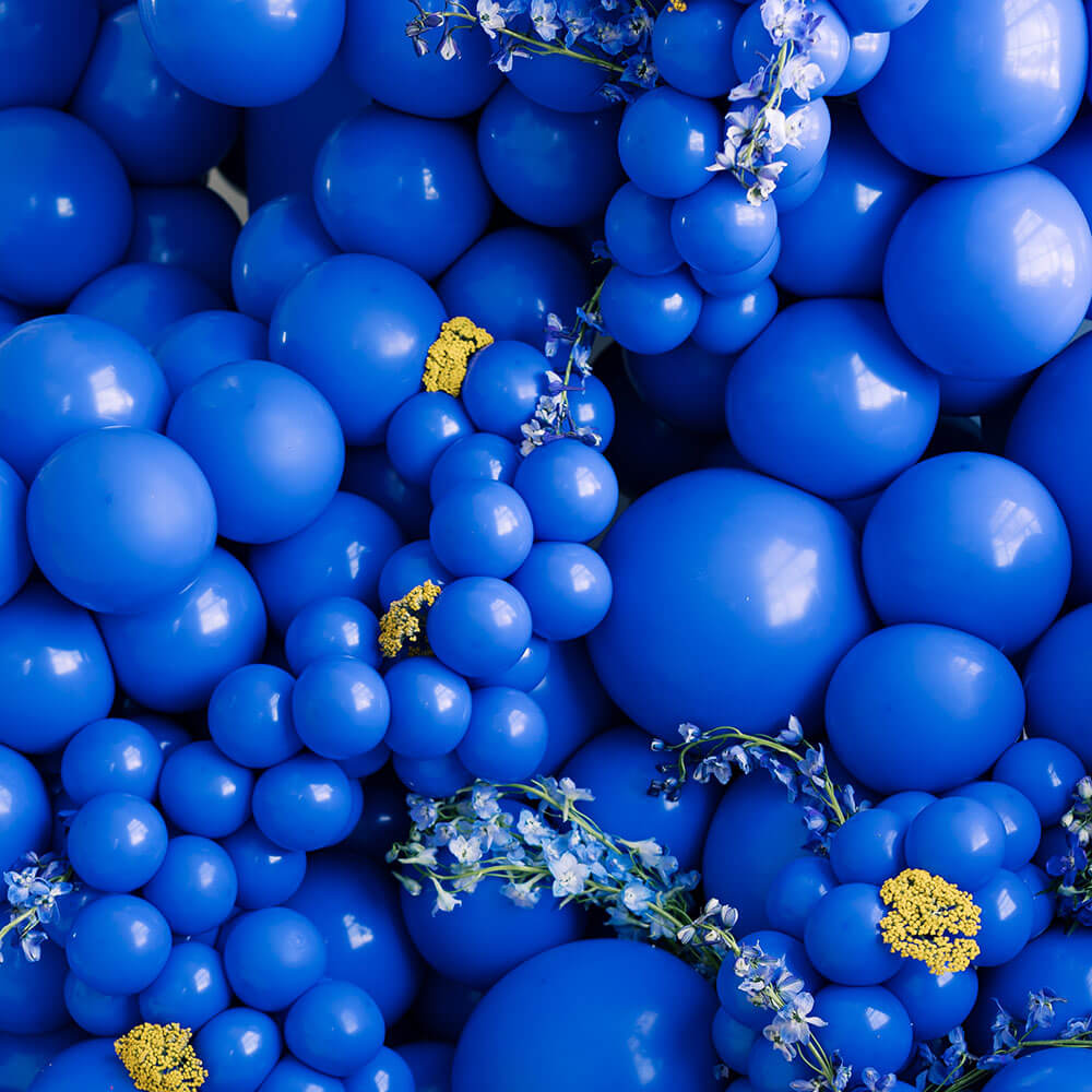 6 Dark Blue GEO Blossom Latex Balloons 50pk