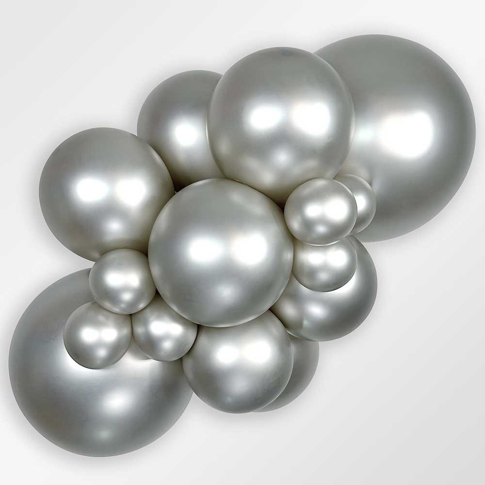 Sempertex 11 inch SEMPERTEX REFLEX SILVER Latex Balloons