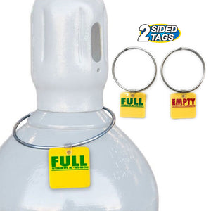 Silver Rainbow CYLINDER TANK STATUS TAGS - EMPTY / FULL WITH STEEL RING Cylinder Accessories TANKTAG-SR