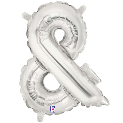 Betallic 14 inch AMPERSAND - SILVER (AIRFILL ONLY) Foil Balloon 34861SP-B-P