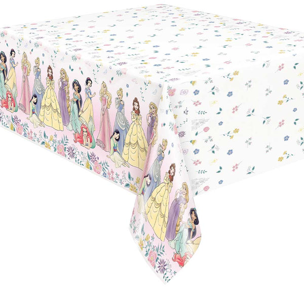 DISNEY PRINCESS RECTANGULAR PLASTIC TABLE COVER 54 INCH X 84 INCH - LA Balloons
