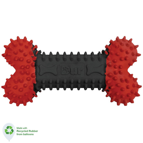 DUR DOG TOYS - SMALL BONE IN RED & BLACK - CREATED FROM RECYCLED BALLOONS - LA Balloons