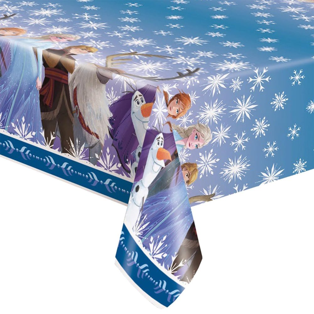 FROZEN RECTANGULAR PLASTIC TABLE COVER 54 inch X 84 inch
