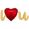 I (HEART) U - BETALLIC SCRIPT LETTERS KIT (AIR - FILL ONLY) - LA Balloons