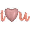 I (HEART) U - BETALLIC SCRIPT LETTERS KIT (AIR - FILL ONLY) - LA Balloons