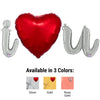 I (HEART) U - BETALLIC SCRIPT LETTERS KIT (AIR - FILL ONLY) - LA Balloons