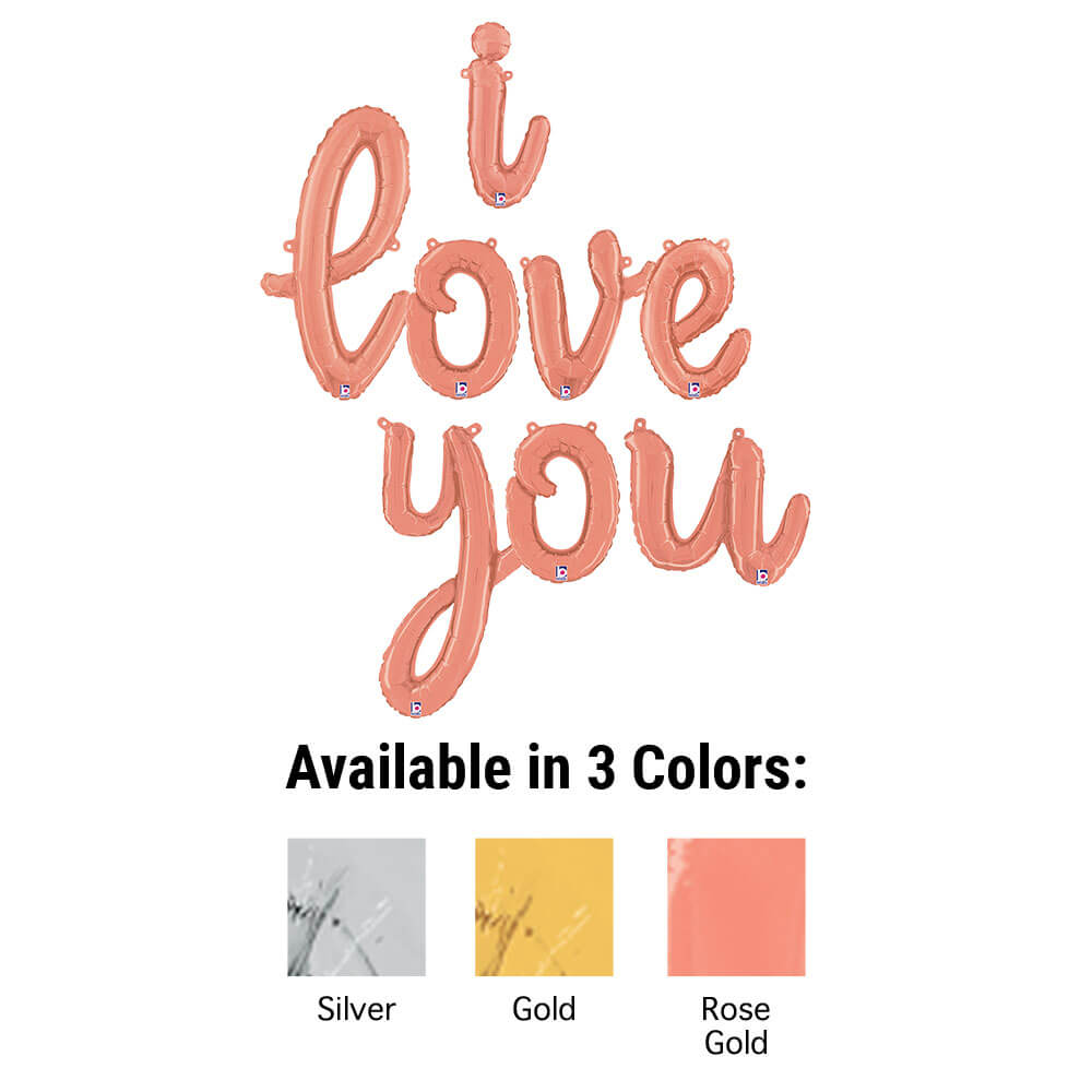 I LOVE YOU - BETALLIC SCRIPT LETTERS KIT (AIR-FILL ONLY)