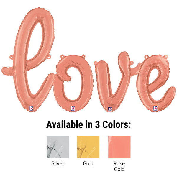 LOVE - BETALLIC SCRIPT LETTERS KIT (AIR - FILL ONLY) - LA Balloons