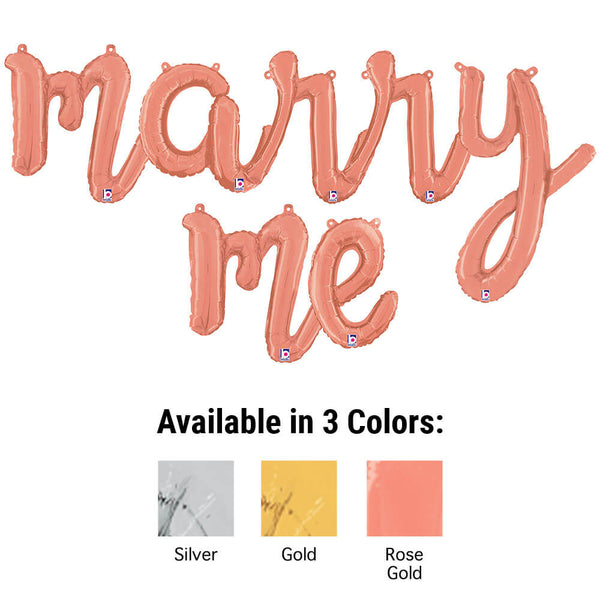 MARRY ME - BETALLIC SCRIPT LETTERS KIT (AIR - FILL ONLY) - LA Balloons