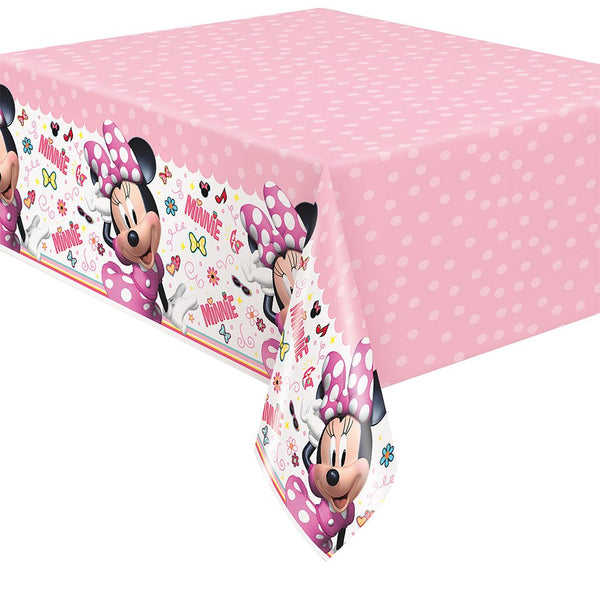 MINNIE MOUSE RECTANGULAR PLASTIC TABLE COVER 54 inch X 84 inch - LA Balloons
