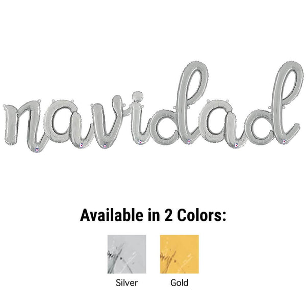 NAVIDAD - BETALLIC SCRIPT LETTERS KIT (AIR - FILL ONLY) - LA Balloons
