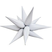 Party Brands 3D STAR-BURST - WHITE (AIR-FILL ONLY) Foil Balloon